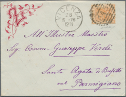 Italien: 1878: Letter With Ornament To The Composer Giuseppe Verdi With 20 C Orange. Nice Private Co - Ongebruikt