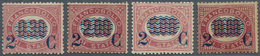 Italien: 1878, Newspaper Stamps: Surcharge 2 C In Blue On Four Different Values Incl. 0,30 L, 2,00 L - Ongebruikt