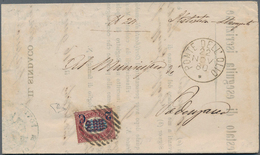 Italien: 1878, 2 C On 2,00 Lire Red-lilac, Surcharge INVERTED, Upper Left Corner Perforation Repaire - Ongebruikt
