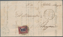 Italien: 1878, 2 C On 2,00 Lire Red-lilac, Surcharge INVERTED, Upper Left Corner Perforation Repaire - Nuovi