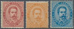 Italien: 1878, Umberto I. Issue Three Values 10c., 20c. And 25c. Blue, All Mint Hinged, Fine And Fre - Nuovi