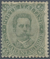Italien: 1889, 45 Cents Olive Green "Umberto I" MNH; With Certificate Of Raybaudi (2003). Sassone 10 - Ongebruikt