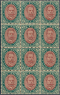Italien: 1889, 5l. Green/carmine, Block Of Twelve, Fresh Colour And Very Good Centering, Mint Origin - Mint/hinged