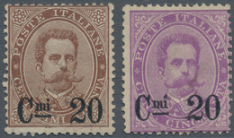 Italien: 1890, Umberto I. 30c. Brown And 50c. Violet Both Surch. 'Cmi. 20', Mint Lightly Hinged And - Ongebruikt