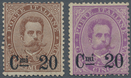 Italien: 1890, Umberto I. 30c. Brown And 50c. Violet Both Surch. 'Cmi. 20', Mint Lightly Hinged And - Nuovi