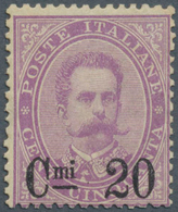 Italien: 1890, King Umberto I. 50c. Violet Surch. 'Cmi 20' Unused With Large Part Original Gum, Scar - Mint/hinged