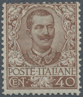 Italien: 1901, Victor Emanuel III. 40c. Brown Mint Hinged, Scarce Stamp, Mi. € 550,-- (Sass. 74, € 1 - Ongebruikt