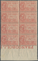 Italien: 1903, Express Stamp 25c. Red, 67 U/m Copies. Sass. E1, 11.725,- € (price For Single Stamps, - Ongebruikt