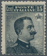 Italien: 1909, 15c. Slate, Fresh Colour, Well Perforated, Unmounted Mint, Signed A.Diena, Dr.Chiavar - Nuovi