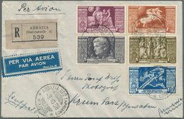 Italien: 1937, Augustus, 25 C - 5 L, Complete Set With 5 Airmail Stamps On Registered Airmail Cover - Ungebraucht