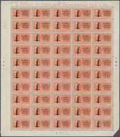 Italien: 1944, Express Lire 2.50 With Overprint R.S.I, Printing Of Genoa. Sheet Complete With 50 Sta - Mint/hinged