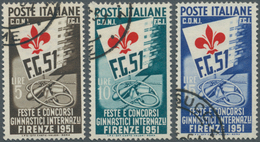 Italien: 1951, Gymnastic Competition Florence, Complete Set Neatly Cancelled, Signed A.Diena. Sass. - Nuovi