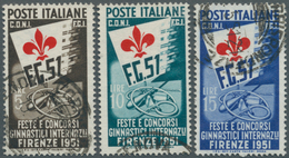 Italien: 1951, International Gymnastic Competition, Complete Set Neatly Cancelled, Signed E.Diena. S - Ungebraucht