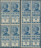 Italien - Zusammendrucke: 1924/1925, 25c. Blue + "ABRADOR", Lot Of 22 Se-tenant Pairs Unmounted Mint - Unclassified