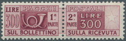 Italien - Paketmarken: 1948, 300l. Purple Unmounted Mint With Natural Gum Creasing, Signed Raybaudi. - Postal Parcels