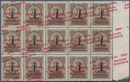 Italien - Lokalausgaben 1944/45 - Guidizzolo: 1945, "Lire UNA" On 10c. Brown, Right Marginal Block O - Altri & Non Classificati