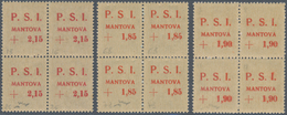 Italien - Lokalausgaben 1944/45 - Mantova: 1945: 1.90 Lire On 10 Cents, 1.85 Lire On 15 Cents And 2. - Other & Unclassified
