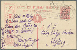 Italien - Ganzsachen: 1919, 14.3., Postal Stationary With Advertising "Pneumatici Michelin" And Over - Postwaardestukken