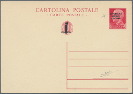 Italien - Ganzsachen: 1944, Overprint Issue 75 C. Postal Stationery Card, Unused, Fine, Signed Rayba - Entiers Postaux