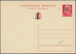 Italien - Ganzsachen: 1944, Overprint Issue 75 C. Postal Stationery Card, Unused, Fine, Signed Rayba - Interi Postali