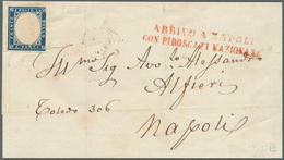 Italien - Stempel: 1861. Cover To Naples With Uncancelled Sardinia 20 C Blue With Red L2 "ARRIVO A N - Marcofilie