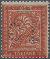 Italien - Besonderheiten: 1887, Numeral Issue 2c. Red-brown With Perfin 'C.1' For Advertising Envelo - Unclassified