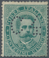 Italien - Besonderheiten: 1887, Umberto I. 5c. Green With Perfin 'C.4' For Advertising Envelopes, Un - Non Classés