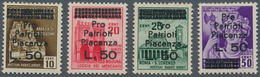 Italien - Besonderheiten: PIANCENZA (Local Post): 1945, 4 Items With Overprint "Pro Patrioti Piacenz - Non Classificati