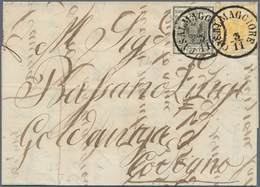 Österreich - Lombardei Und Venetien: 1850, 5 C Orangegelb U. 10 C Schwarz, Handpapier, Sauber Entwer - Lombardije-Venetië