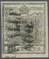 Österreich - Lombardei Und Venetien: 1850, 1 Kr Silbergrau, Erstdruck, Handpapier, Allseits Voll- Bi - Lombardo-Veneto