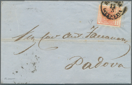 Österreich - Lombardei Und Venetien: 1850/1856, 15 C Rot, Handpapier, Type III, Am Oberrand Mit Eine - Lombardo-Veneto