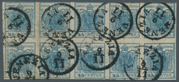 Österreich - Lombardei Und Venetien: 1850: Zehnerblock Der 45 Centesimi Marke Der Seltenen Type I (S - Lombardije-Venetië
