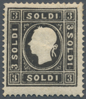 Österreich - Lombardei Und Venetien: 1859, 3 So Schwarz, Type II, Farbfrisch, Gut Gezähnt, Ungebrauc - Lombardy-Venetia