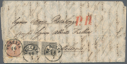 Österreich - Lombardei Und Venetien: 1859, 3 So Schwarzgrau, Type II, Senkrechtes Paar, Vollzähnig U - Lombardy-Venetia