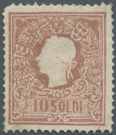 Österreich - Lombardei Und Venetien: 1859, 10 So Lilabraun, Type II, Ungebraucht Mit Vollem Original - Lombardije-Venetië