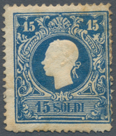 Österreich - Lombardei Und Venetien: 1858, 15 So Blau, Type I, Ungebraucht Mit Originalgummi, Teils - Lombardije-Venetië