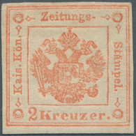 Österreich - Lombardei Und Venetien - Zeitungsstempelmarken: 1858, 2 Kr Mattrot, Allseits Vollrandig - Lombardo-Veneto