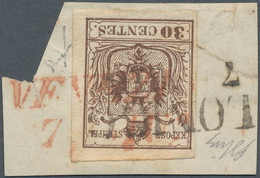 Österreich - Lombardei Und Venetien - Stempel: "VENEZIA / 7 GIU" Seltener L2 In Rot Und "LONIGO/7. G - Lombardo-Veneto