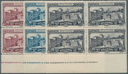 San Marino: 1927, War Memorial Complete Set Of Three In Blocks Of Four From Lower Margins With Part - Altri & Non Classificati