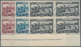 San Marino: 1927, War Memorial Complete Set Of Three In Blocks Of Four From Lower Margins With Part - Autres & Non Classés