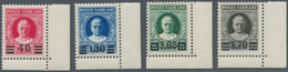 Vatikan: 1934, Provisional Overprints, 40 On 80c. Carmine-rose, 1.30 On 1.25l. Blue, 3.05 On 5l. Gre - Altri & Non Classificati