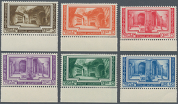 Vatikan: 1938, Archaeological Congress, Complete Set Of Six Values With Lower Margin, Signed And Cer - Other & Unclassified