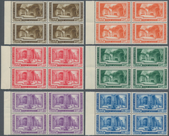 Vatikan: 1938, Archaeological Congress, Complete Set Of Six Values In Left Marginal Blocks Of Four, - Altri & Non Classificati