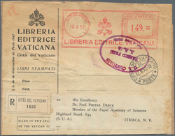 Vatikan: 1952, 149 Lire Meter Stamp LIBRERIA EDICTRICE VATICANA / CITTA DEL VATICANO, 12.8.52, On Ad - Andere & Zonder Classificatie