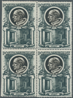 Vatikan: 1953, Pope Pius XII. 5l. Black-green/black Block Of Four IMPERFORATE At Left With Short Mar - Other & Unclassified