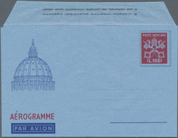 Vatikan - Ganzsachen: 1954, L. 100 Aerogramme Of The Vatican, Clear Double Print Of The Black Color - Postal Stationeries