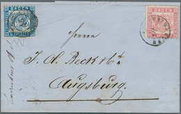 Baden - Marken Und Briefe: 1862, Wappen Auf Weißem Grund 6 Kr. Preussischblau Mit Nr.-St "45" Und 3 - Altri & Non Classificati