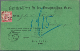 Baden - Marken Und Briefe: 1868, Grüne Nachnahme-Vordruck-Karte Mit EF 3 Kr. Rot Mit K2 "KARLSRUHE 1 - Altri & Non Classificati