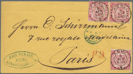 Baden - Marken Und Briefe: 1868, Oranges Couvert Mit Paar Und Einzelmarke 3 Kr. Rot Gelaufen Mit K1 - Altri & Non Classificati