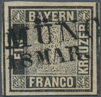 Bayern - Marken Und Briefe: 1849, Schwarzer Einser 1 Kreuzer Schwarz, Platte 1 Mit Klarem L2 "MÜNCH( - Autres & Non Classés